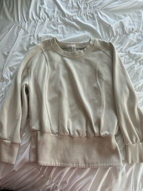 lululemon athletica Cropped Crewneck Sweater in Light Beige